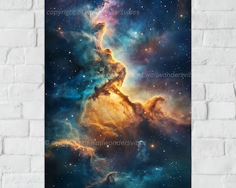 見事な宇宙星雲プリント、宇宙の壁アート、宇宙の装飾、デジタルダウンロード、ホームオフィスの壁アート、鉄腕アトムへの星雲アートギフト