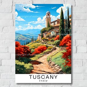 Stunning Tuscany Italy Digital Print, Beautiful Italian Countryside Wall Art, Vibrant Landscape Poster Download, Home Decor
