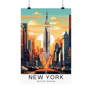 New York USA Reiseplakat - New York Liebhaber Geschenke - Famous Place Travel Matte Poster
