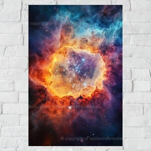 Cosmic Nebula Digital Print, Space Art Wall Decor, Outer Space Galaxy Poster Universe Starry Sky Artwork Astronomical Art Gift for Astro Boy