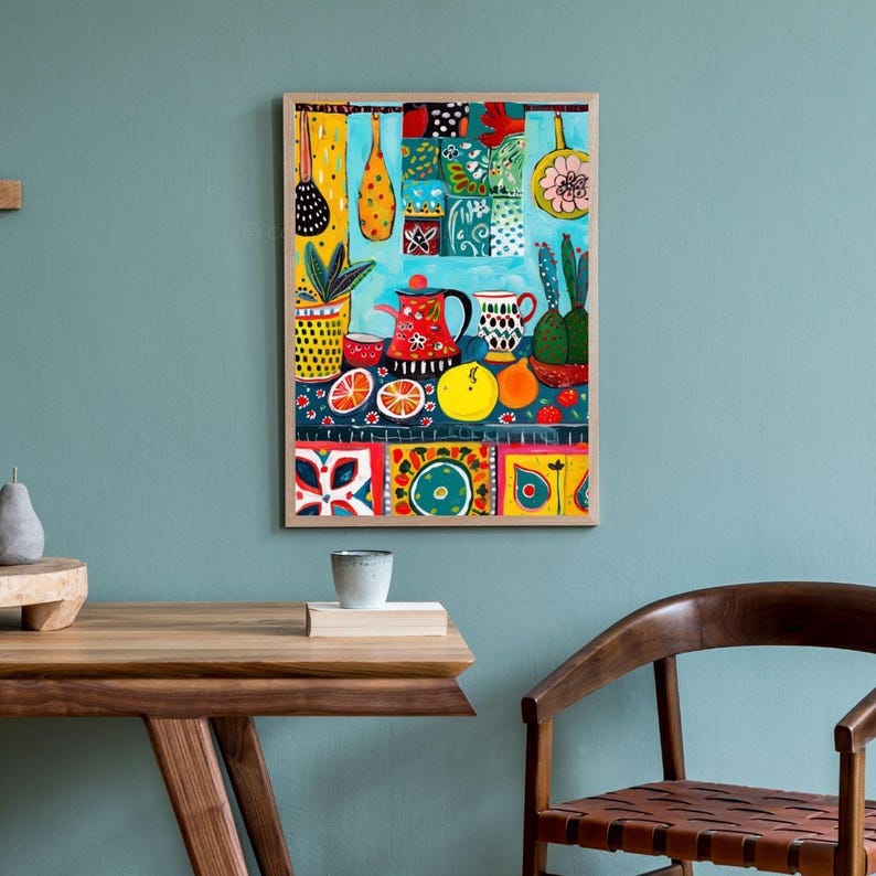 Vibrant Abstract Kitchen Art Digital Download, Colorful Kitchen Print ...