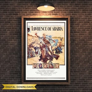 Lawrence of Arabia Movie Poster Print, Classic Film Wall Art, Vintage Cinema Decor, Art for Home Office, Gift for Film Lovers