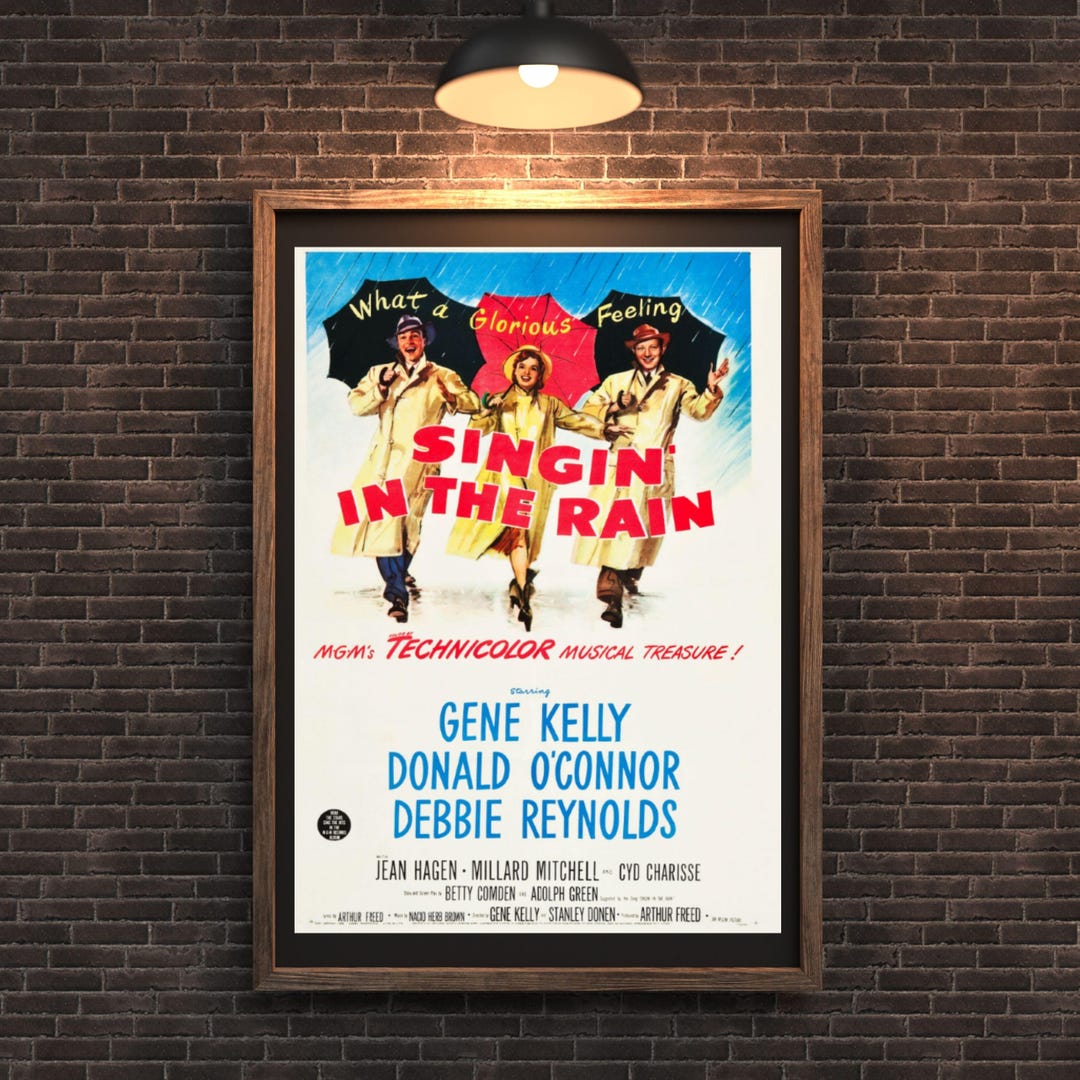 Singin' in the Rain Poster A3 Vintage Movie Art Classic Musical ...
