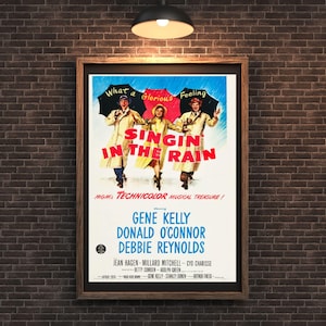 Singin&#39; in the Rain Poster A3 Vintage Movie Art Classic Musical Printable JPG PDF Timeless Wall Decor Nostalgic Cinema Home Decoration