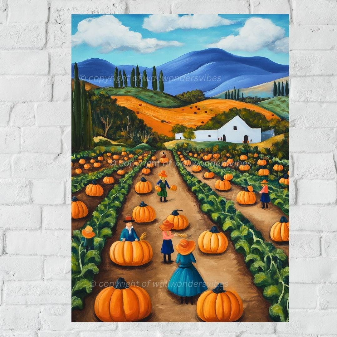 Pumpkin Harvest Wall Art | Fall Digital Download | Autumn Farm ...