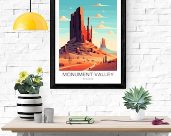 Monument Valley Arizona Poster Digital Download, Desert Landscape Wall Art, Printable Travel Artwork, Southwest Decor