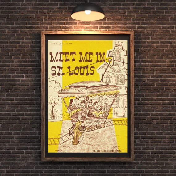 Meet Me in St. Louis Musical Poster Digital Download – A3 Vintage Theater Wall Art, 1960 Stage Opera Show Printable, JPEG PDF Files Included