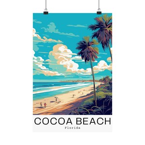 Cocoa Beach Florida Travel Poster - Famous Place Travel Matte Posters