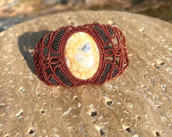 Macrame Bracelet with Gemstone Pendant