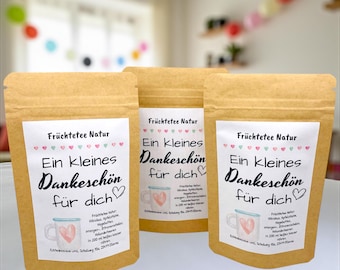 Regalo di ringraziamento: bustine con tè alla frutta, cappuccino, sali da bagno o caffè, un piccolo regalo per amici, colleghi e insegnanti