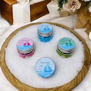 Personalized guest gifts with sailing ship design – for communion, confirmation or baptism/ thank you gift communion/ baptism/ confirmation