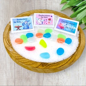 Pietre magiche come sacchetto per la festa di compleanno dei bambini, che si illumina al buio, bomboniera per il compleanno dei bambini, regalo arcobaleno per gli ospiti, regalo per bambini