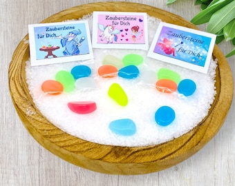 Magische stenen als kinderverjaardagsfeestzakje, glow in the dark, kinderverjaardagsfeestje, regenbooggastcadeau, kindercadeau