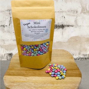 Vegan chocolate lentils, assorted colors, 100-400g, single colors, candy bar (like Smarties), baking, plastic-free packaging, candy bar, vegan