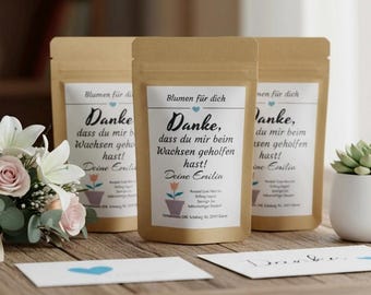 Personalized flower seed packets – farewell gift for educators, teachers, daycare providers – schoolchild 2026 – thank you gift for educators