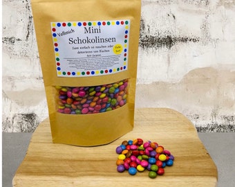 Kleurrijke chocoladelenzen (400 g), regenboog, enkele kleuren, candybar, (zoals Smarties), bakken, plasticvrije verpakkingen, taartdecoratie, candybar