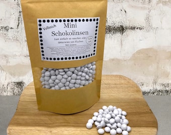Schokolinsen weiß 100- 400g, sortiert, Einzelfarben, Candybar, (wie Smarties), Backen, plastikfreie Verpackung, Torte Deko, Candy Bar