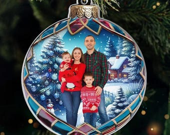 Personalized Photo Ornament Gift - Custom Acrylic Keepsake - Family