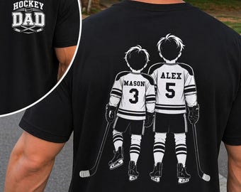 Personalisiertes Hockey Dad Shirt, Hockeyspieler Grafikauswahl, Benutzerdefinierte Name Nummer Hockey Shirt, Hockey Papa Shirt, Geschenk zum Vatertag
