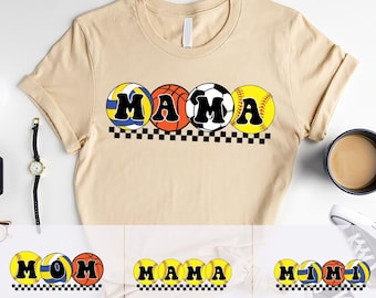 Gepersonaliseerde sport moeder T-shirt, sport oma shirt, meerdere sportshirts, aangepaste naam sweatshirt, sportcadeau voor moeder, oma, familie