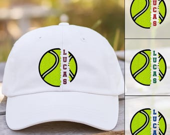 Personalized Tennis Embroidered Cap, Tennis Embroidered Hat, Custom Name Cap, Sport Gift for Mom, Dad, Daughter, Family, Team