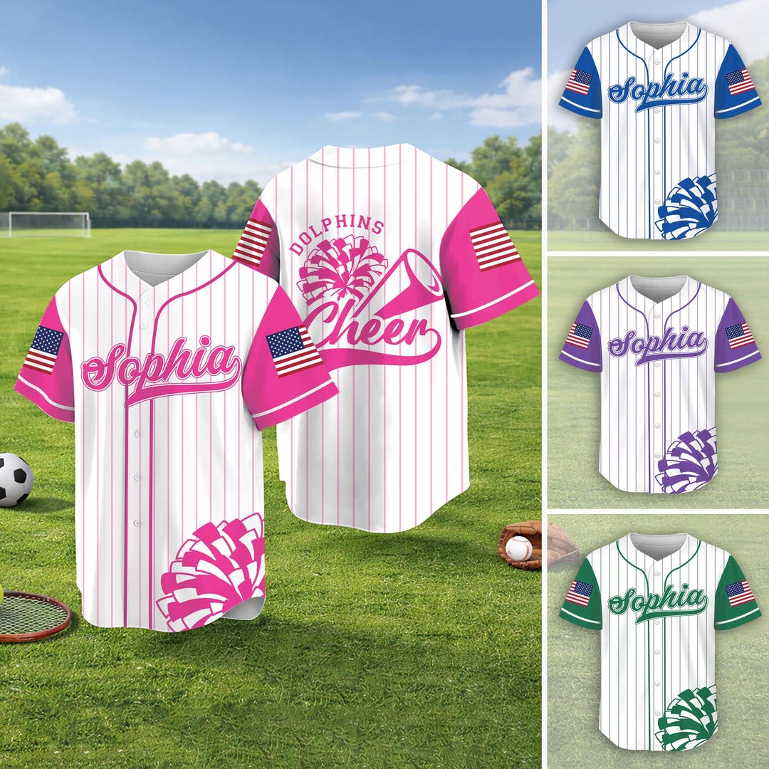 Personalized Cheer Baseball Jersey, Custom Name Cheer Jersey, Cheer ...