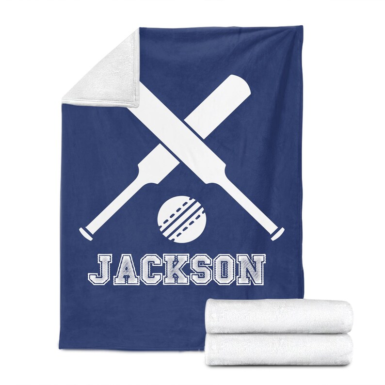 Personalized Cricket Blanket, Custom Name Soft Cozy Sherpa Fleece Throw