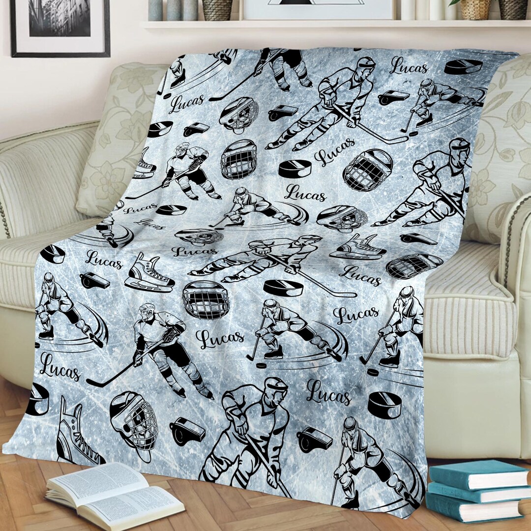 Hockey Pattern Print Blanket