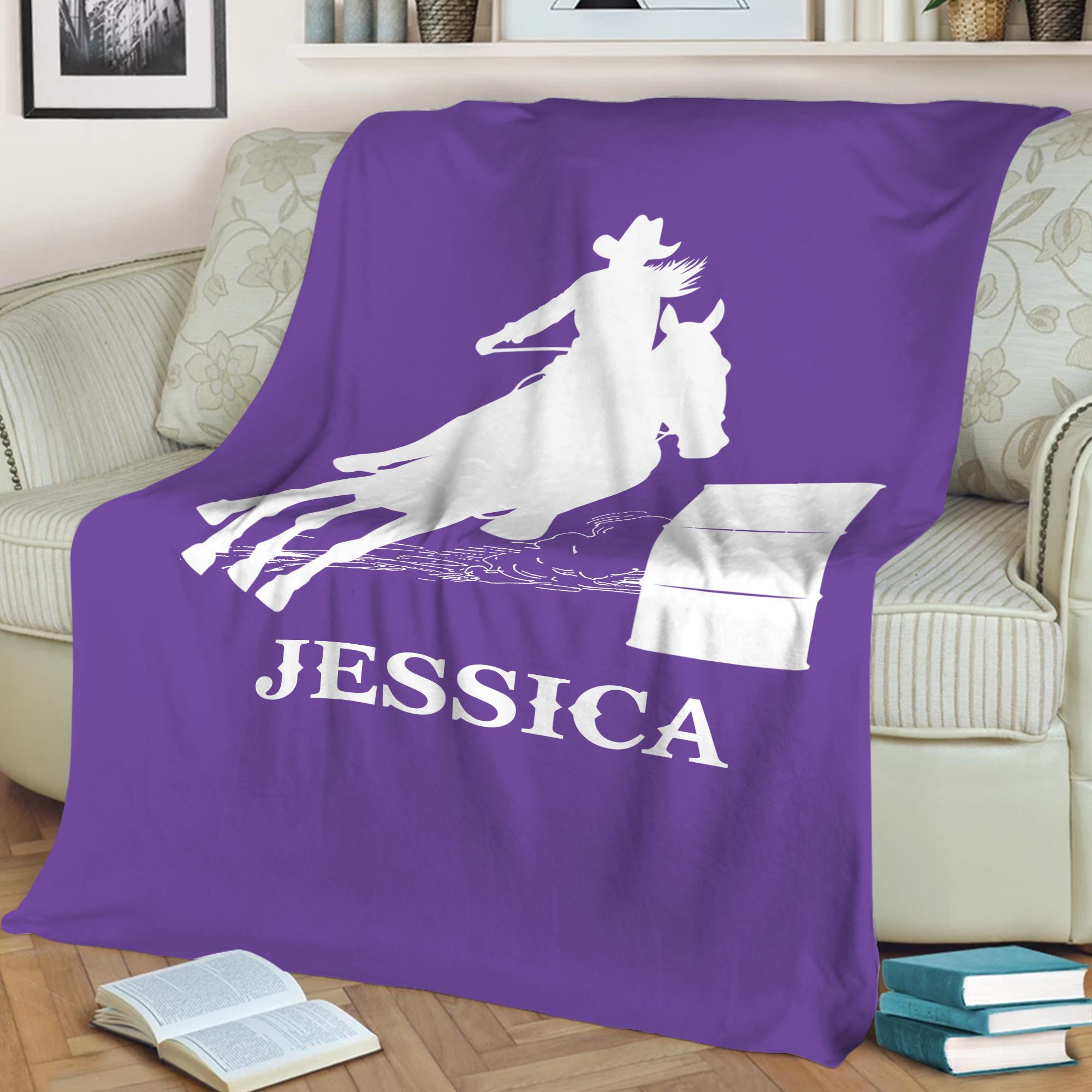 Personalized Barrel Racing Blanket, Custom Name Soft Cozy Sherpa Fleece ...