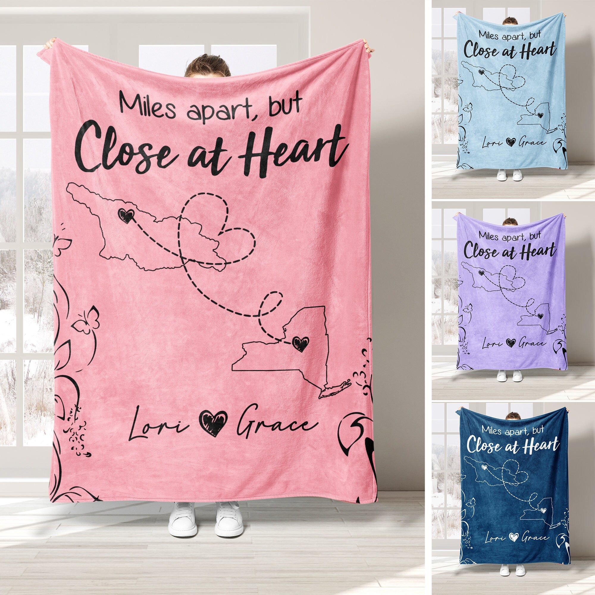 Personalized Bestie Fleece Throw Blanket/Quilt - Gift Idea For Best Friend - A Truly Great Friend Is Hard To Find