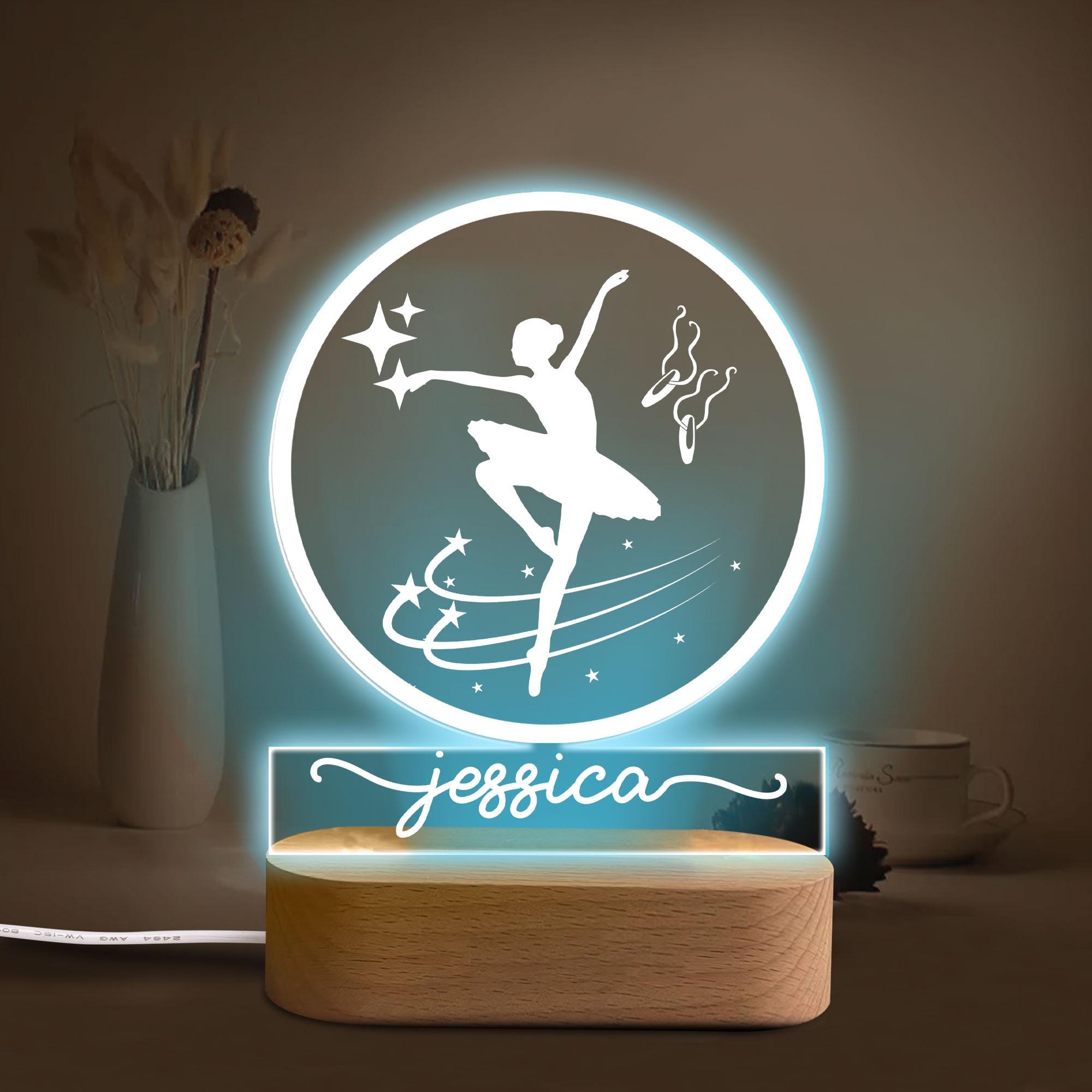 Personalized Ballet Night Light, Custom Name Acrylic Night Light, Ballet Room Decor, Sport Gift for Ballet Dancer, Daughter, Girl, Kid