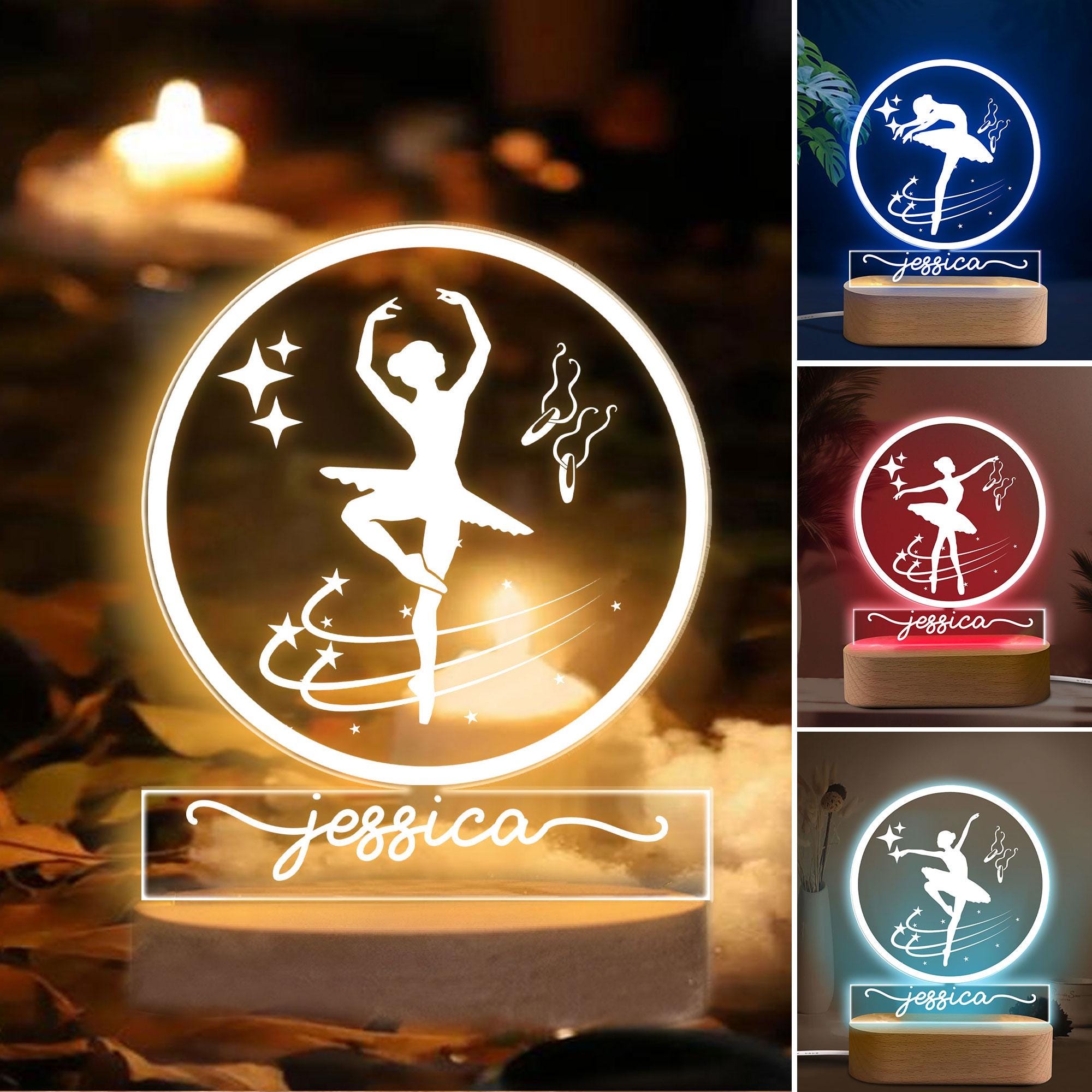 Personalized Ballet Night Light, Custom Name Acrylic Night Light, Ballet Room Decor, Sport Gift for Ballet Dancer, Daughter, Girl, Kid