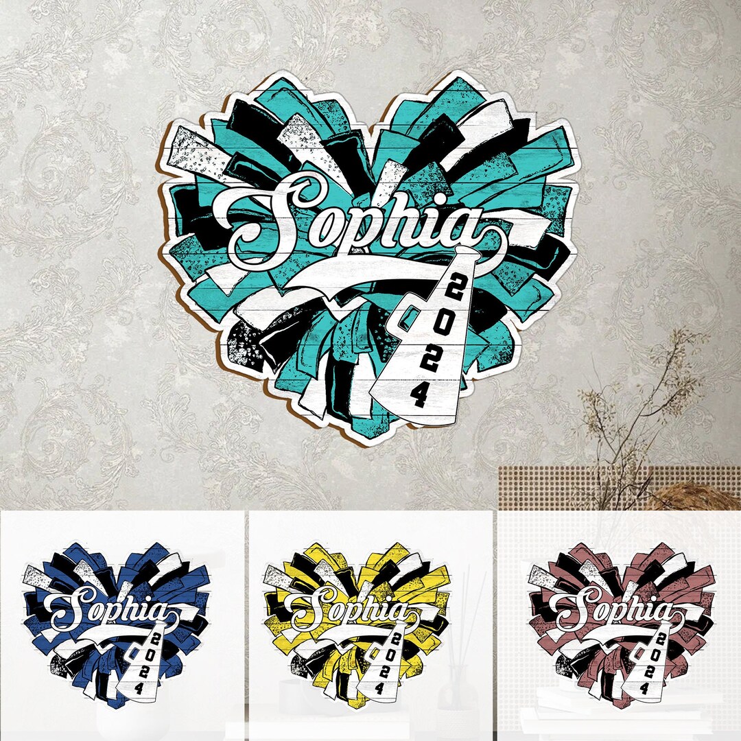 Personalized Cheerleading Wood Sign, Cheer Sign, Custom Name Wooden ...