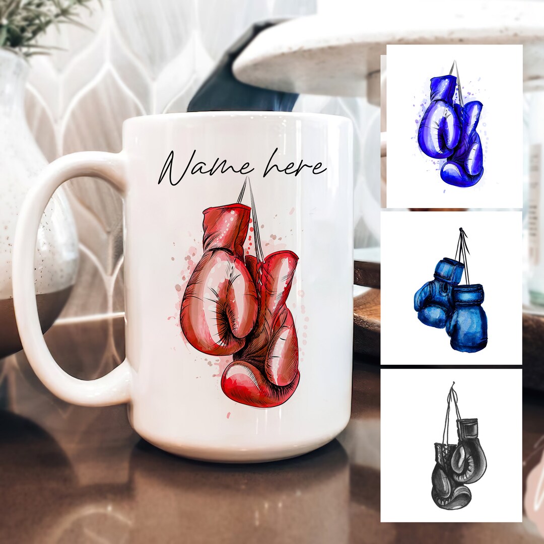 Personalized Boxing Mug, Boxing Watercolor Coffee Mug, Custom Name ...