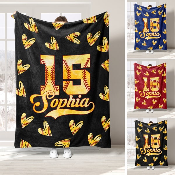 Softball Pattern Print Blanket