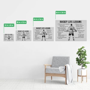 Personalized Hockey Poster/Canvas, Hockey Life Lessons Wall Art Print, Custom Framed Canvas, Sport Gift for Dad, Son, Boy, Kid, Team image 6