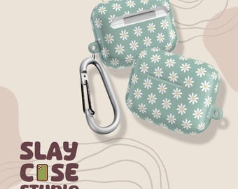 Estuche Daisy para AirPods: Estampado floral verde, Apple AirPods Pro, Pro2 (1.ª a 4.ª generación)
