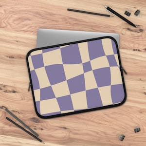 Retro Checkerboard Laptop Sleeve, Cool Tablet Case - Vintage Tech Cover, Trendy Electronic Pouch, Hipster Computer Bag, Stylish Sleeve