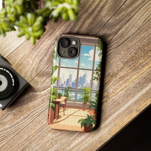 Anime Lofi Plant Lover Tough Phone Case, Anime Phone Case, Lofi Phone Case, Plant Lover Phone, iPhone Samsung Galaxy Google Pixel, Kawaii
