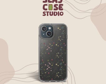 Funda transparente con diseño floral minimalista: diseño fino y primaveral