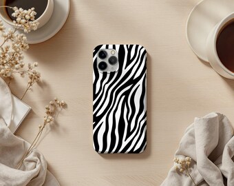 Funda resistente con estampado de cebra para Samsung, iPhone y Google Pixel.