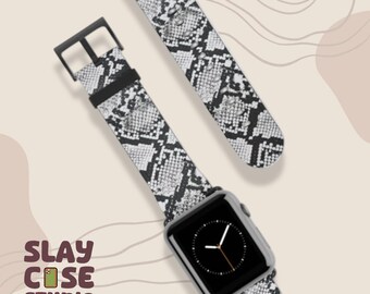 Correa de Apple Watch con estampado de piel de serpiente: correa de piel sintética