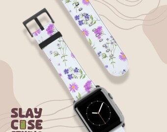 Correa floral para Apple Watch: diseño minimalista en azul bebé
