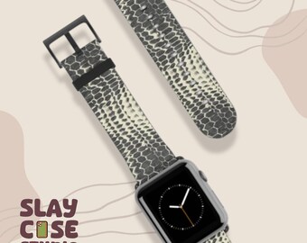 Correa Coco para Apple Watch: correa de piel sintética con estampado de piel de serpiente