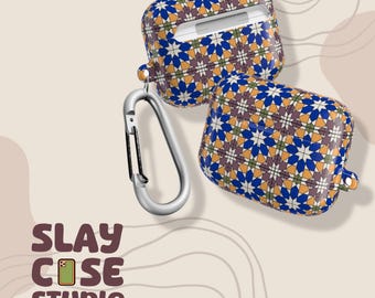 Estuche para AirPods con diseño de azulejos: cubierta de policarbonato de inspiración portuguesa