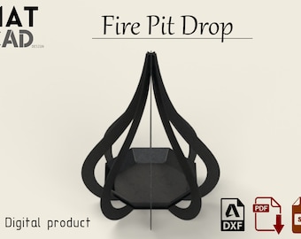 Fire Pit Drop Shape, Dxf File, Garden Fireplace, Svg Files for Plasma and Laser Cut, Garden Decoration.