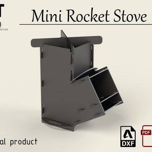 Mini estufa cohete, archivo Dxf, estufa de camping, pequeña fogata plegable, al aire libre, regalo para mochileros, Dxf para plasma y corte láser.
