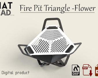 Trójkątne palenisko, plik DXF, grill, kominek ogrodowy z grillem, pliki SVG do cięcia plazmowego i laserowego.