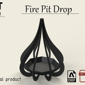 Fire Pit Drop Shape, Dxf File, Garden Fireplace, Svg Files for Plasma and Laser Cut, Garden Decoration. zdjęcie 5