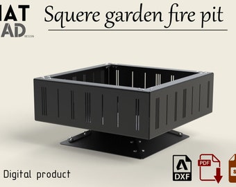 Squere Garden Fire Pit Dxf File, Garden Fireplace, Dxf, PDF Files For Plasma And Laser Cut.